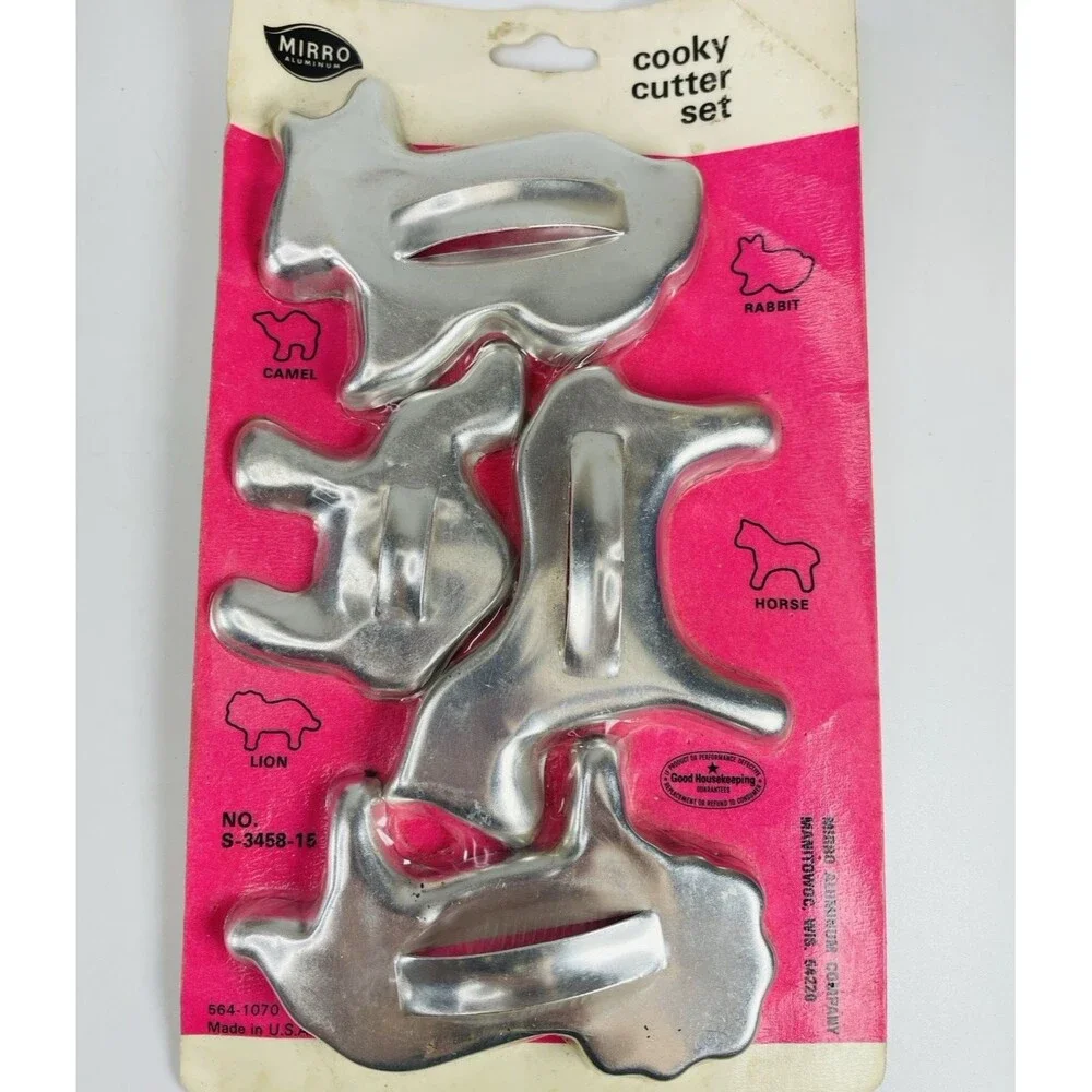 Vtg Mirro Christmas Cookie Cutters 4 Pc Set NOS Made in USA Aluminum Holiday